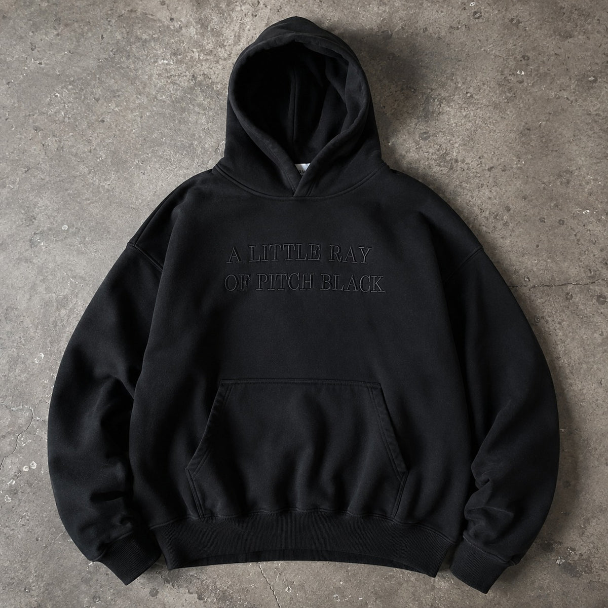 A Little Ray of Pitch Black Embroidered Sweatshirt/Hoodie – Funny Sarcastic Dark Humor Crewneck & Hoodie for Women