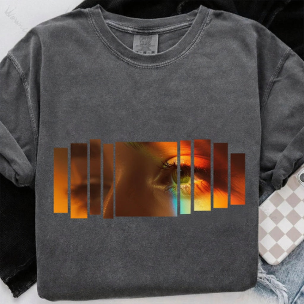 Personalized Eyes Photo T-Shirt, Custom Eyes Shirt with Name, Couple Gift, Boyfriend Girlfriend Anniversary Gift Tee/Sweatshirt/Hoodie