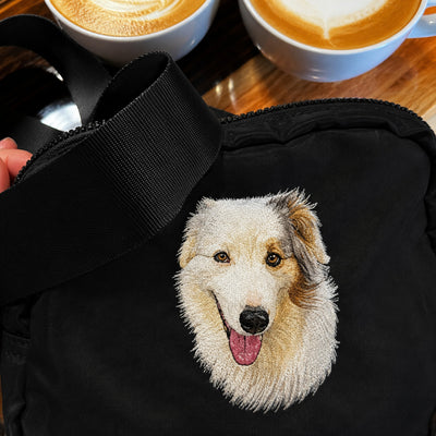 Custom Embroidered Pet Portrait Belt Bag🐾
