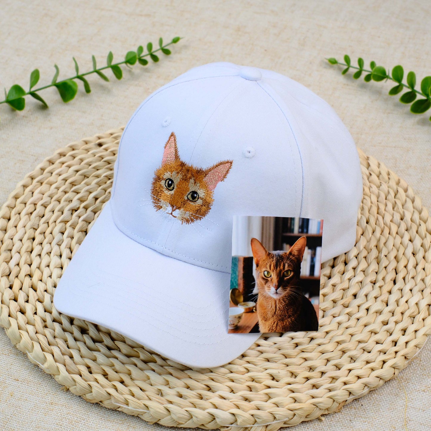Custom Dog Portrait Embroidered Cap, Personalized Cat Photo Hat, Turn Your Pet Picture Into a Hat