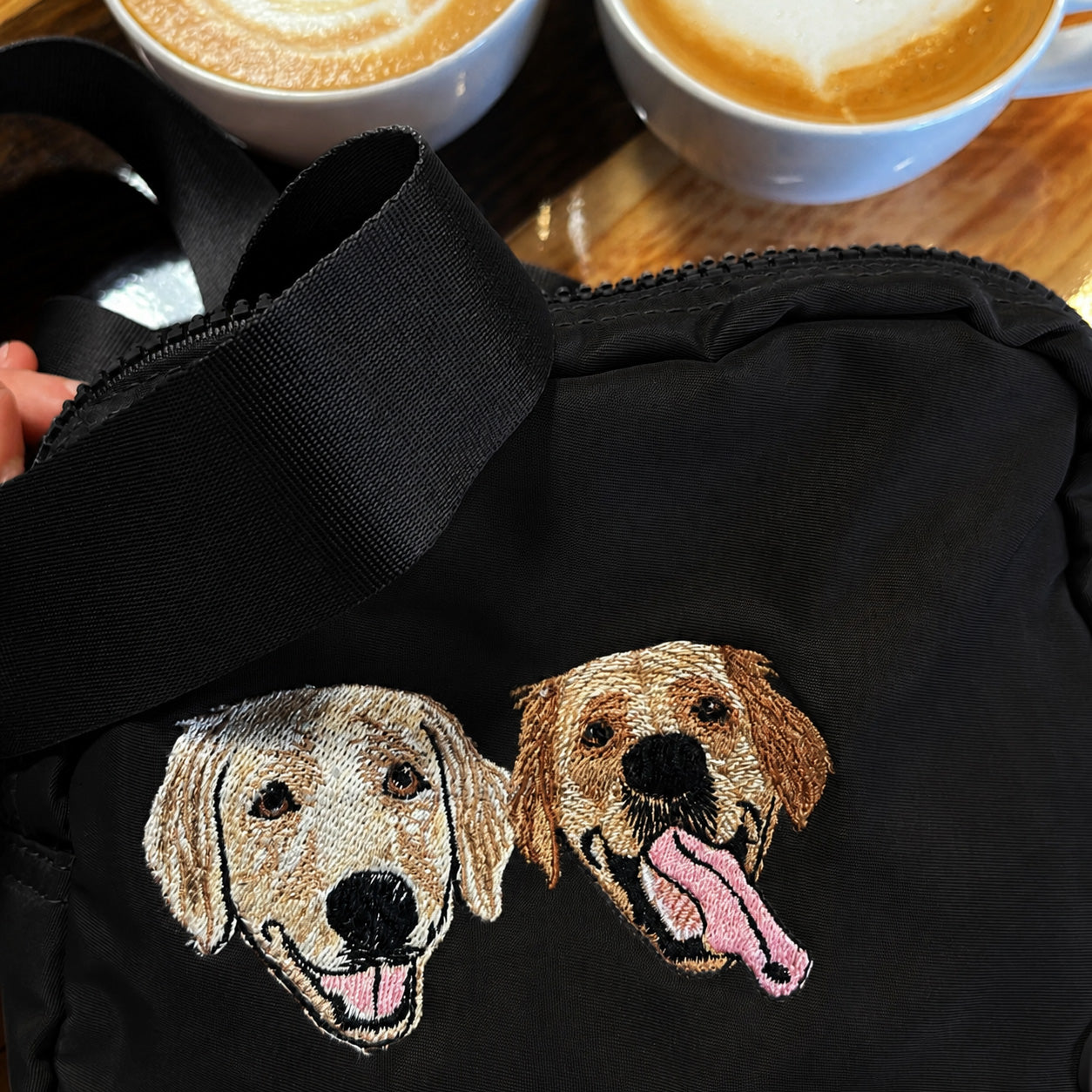 Custom Embroidered Pet Portrait Belt Bag🐾