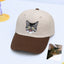 Personalized Cat Face Embroidered Two-Tone Baseball Cap with Name, Custom Cat Photo Hat, Cat Mom Gift, Cat Dad Gift