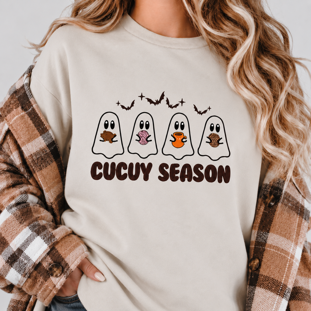 Cucuy Season Embroidered Sweatshirt, Halloween Unisex Cotton Sweater