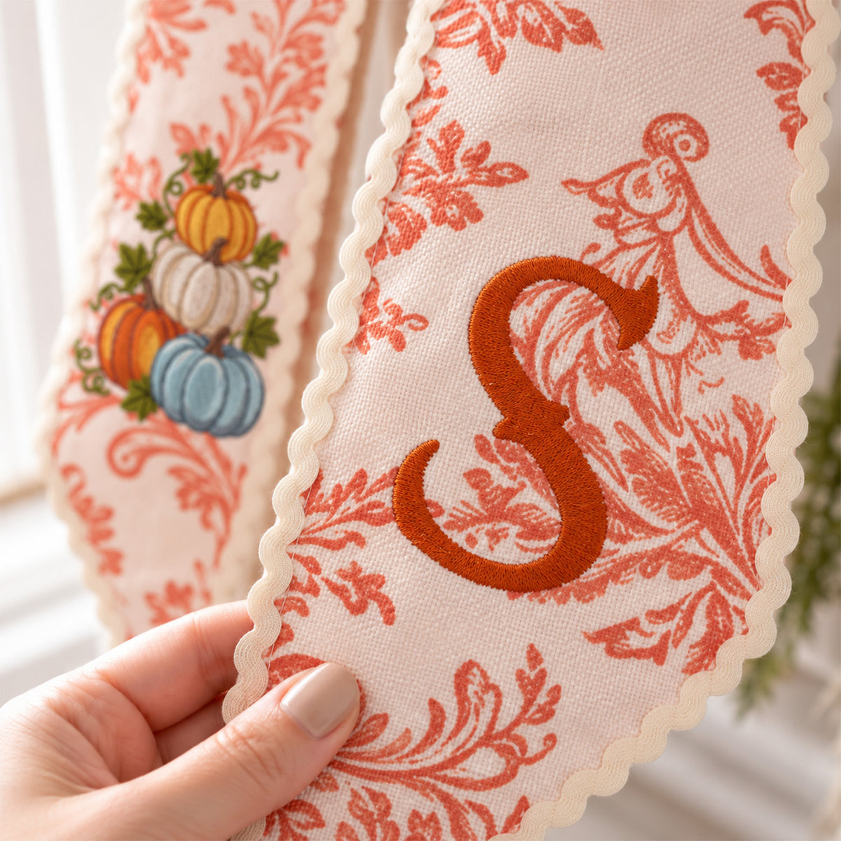 Personalized Halloween Wreath Sash, Custom Ghost & Initial Door Wreath Decoration