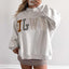 Women's WWJD Embroidered Graphic Floral Colorful Mock Neck Ribbed Sweatshirt - Comfortable Loose-Fit Cotton-Polyester Blend, Casual Medium-Length Long-Sleeve Plaid Style Pullover Top, Machine-Washable