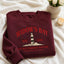 Widow's Bay Tourist Embroidered Sweatshirt, Vintage Haunted Town Travel Pullover, Funny Retro Horror Crewneck, Spooky Season Gift