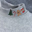 Embroidered Merry christmas  Mockneck Sweatshirt, Christmas Candy Cane Crewneck, Cozy Holiday Sweater, gift for her