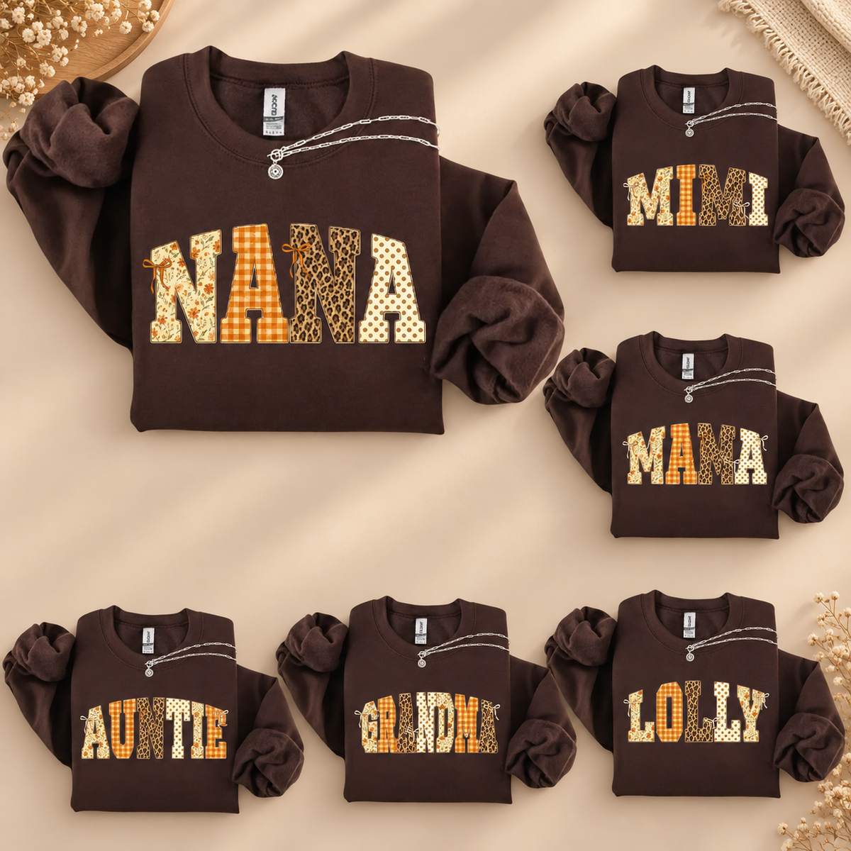 Personalized Halloween Mama Sweatshirt, Custom Name Mom Shirt, Vintage Fall Halloween Sweatshirt, Patchwork Gingham Mama Shirt, Grandma Nana Mimi Auntie Lolly Shirt, Halloween Gift