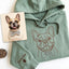 Custom Embroidered Hoodie Pet Line Drawing with Pet Portraits