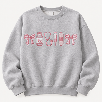 Embroidered Nurse Sweatshirt, Medical Crewneck, Cute Healthcare Gift for Her, Medical Assistant Embroidered Sweatshirt RN