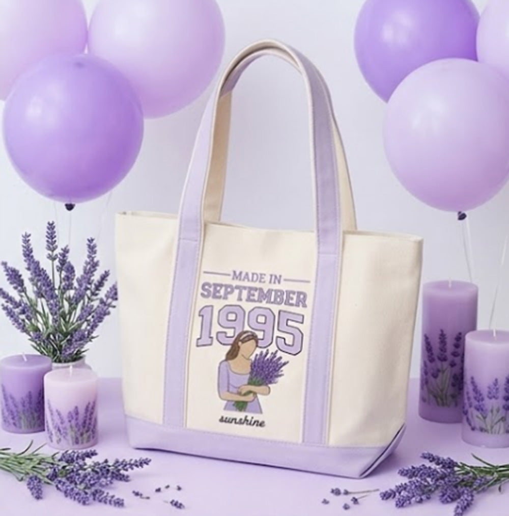 Custom 30th Birthday Gift Bag with Embroidered Portrait from Photo, Birthday Gifts for Her