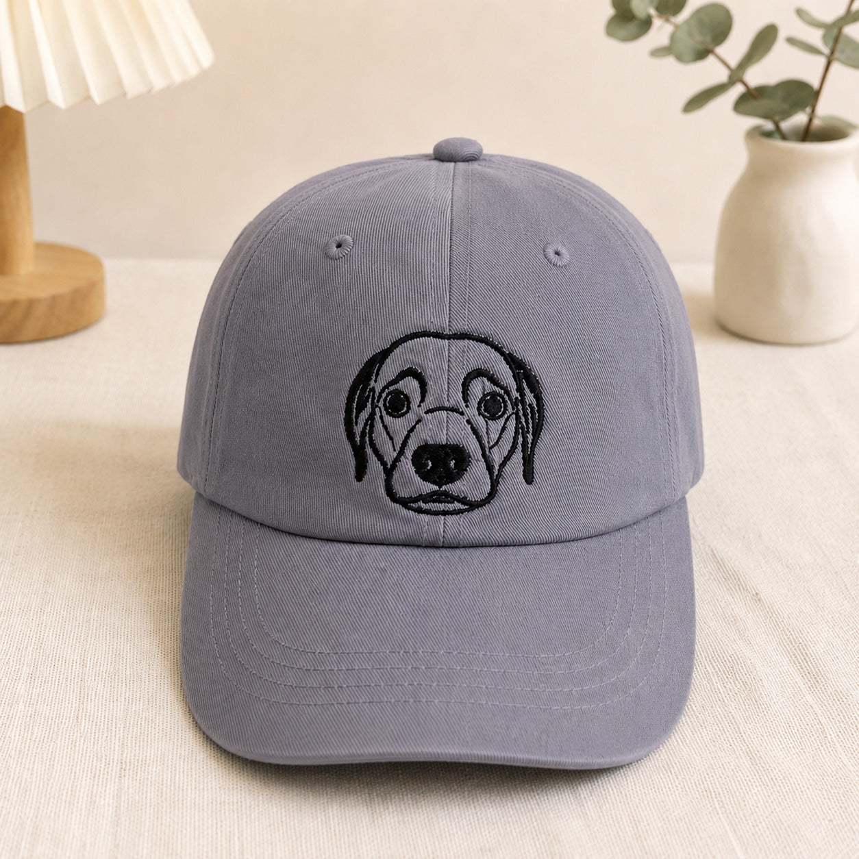 Custom Dog Photo Embroidered Dad Hat with Name, Personalized Dog Face Hat, Dog Mom Gift, Dog Dad Gift