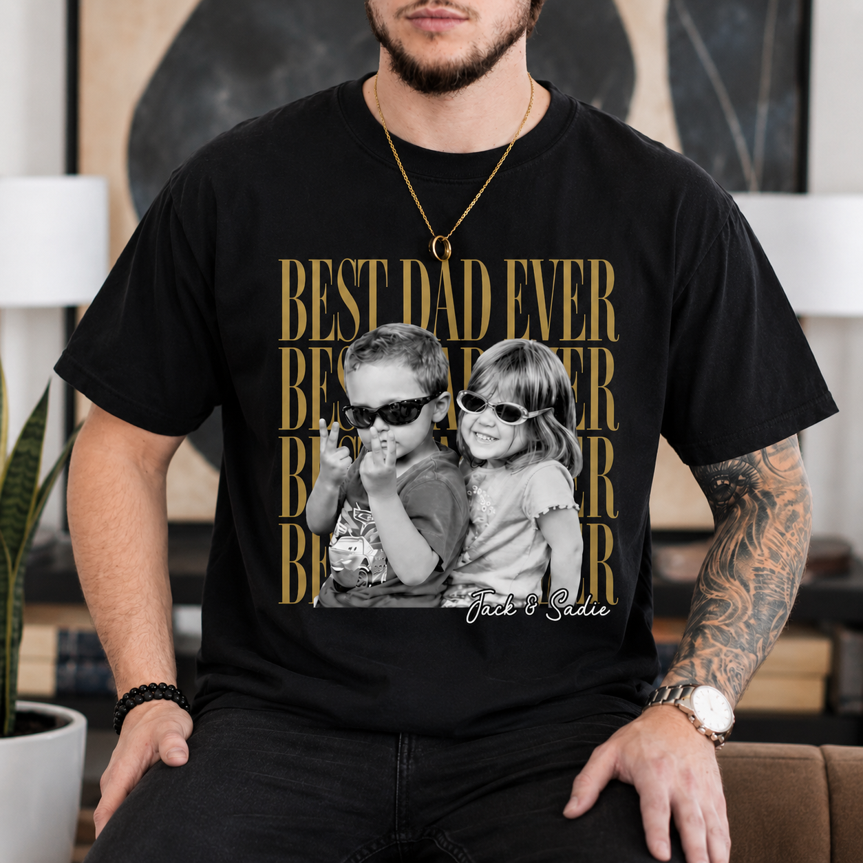 Personalized Dad Photo T-Shirt/Sweatshirt/Hoodie – Custom Father’s Day Gift from Kids