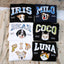 Custom Pet Portrait Embroidered Sweatshirt with Patterned Appliqué Varsity Name