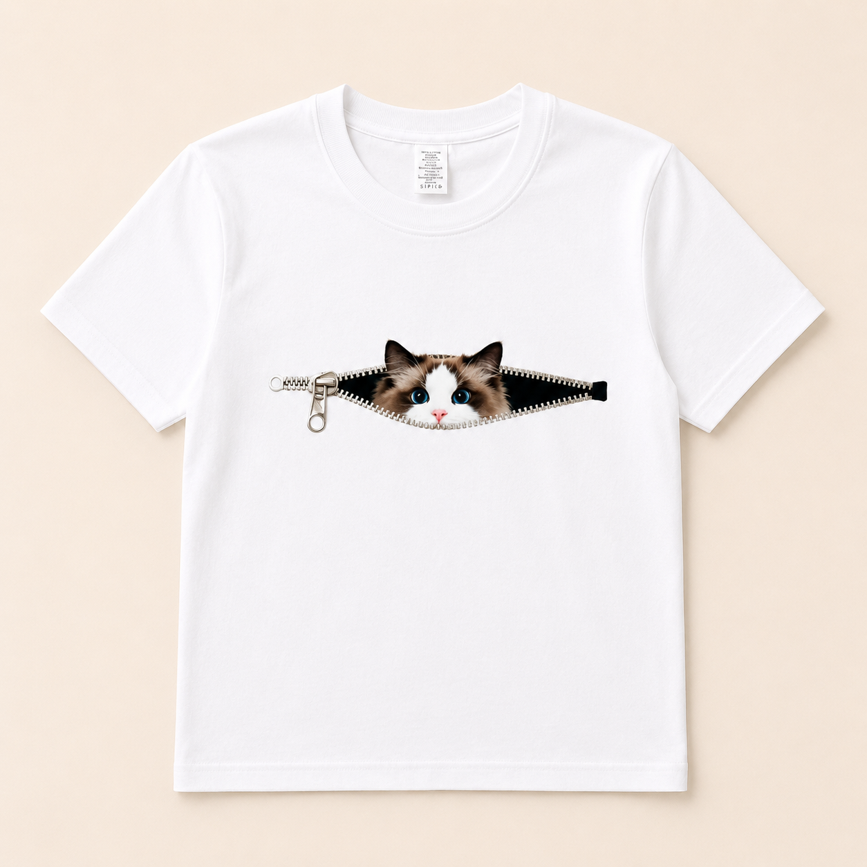 Custom Pet Zipper Peek Shirt - Personalized Dog & Cat Photo T-Shirt, Sweatshirt & Hoodie