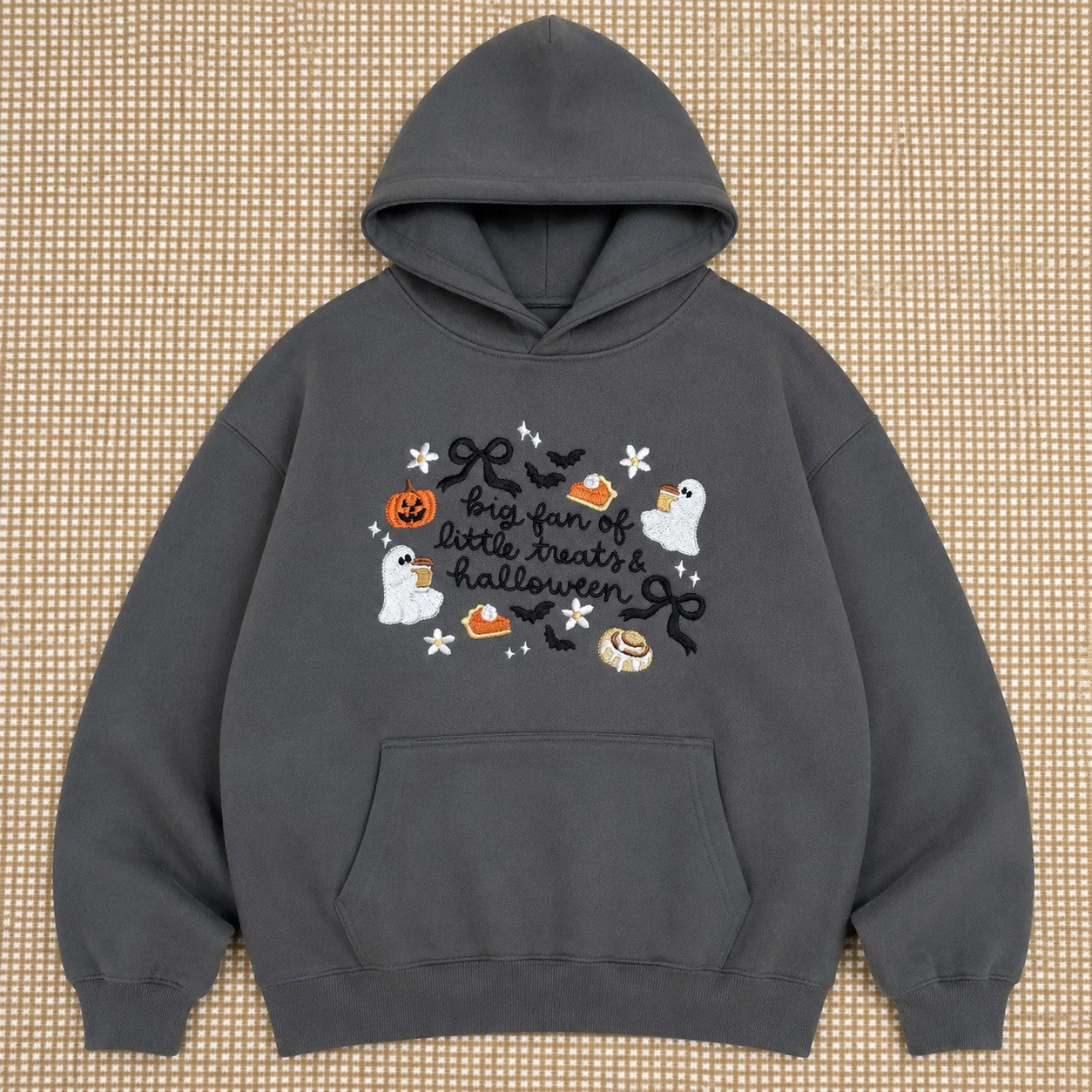Cute Halloween Embroidered Sweatshirt/Hoodie/Tshirt – Spooky Season Ghost Pumpkin Cozy Crewneck for Women
