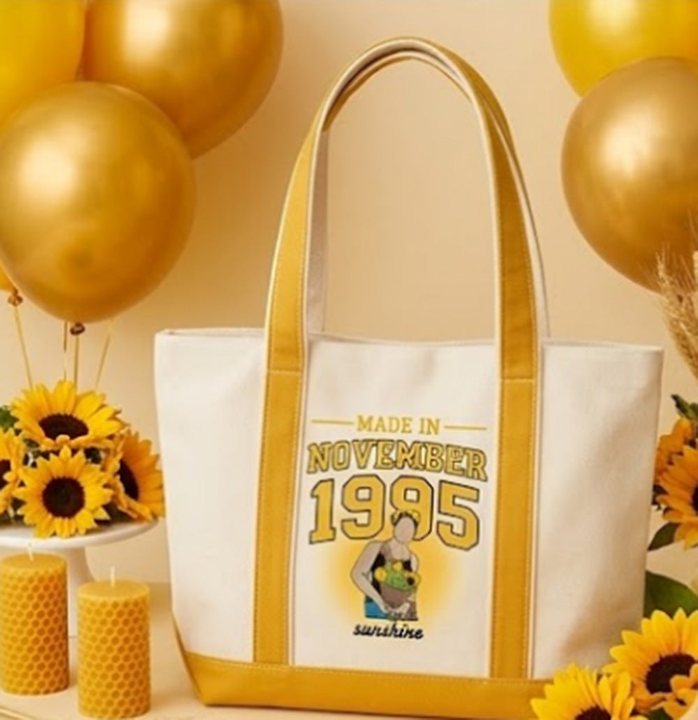 Custom 30th Birthday Gift Bag with Embroidered Portrait from Photo, Birthday Gifts for Her