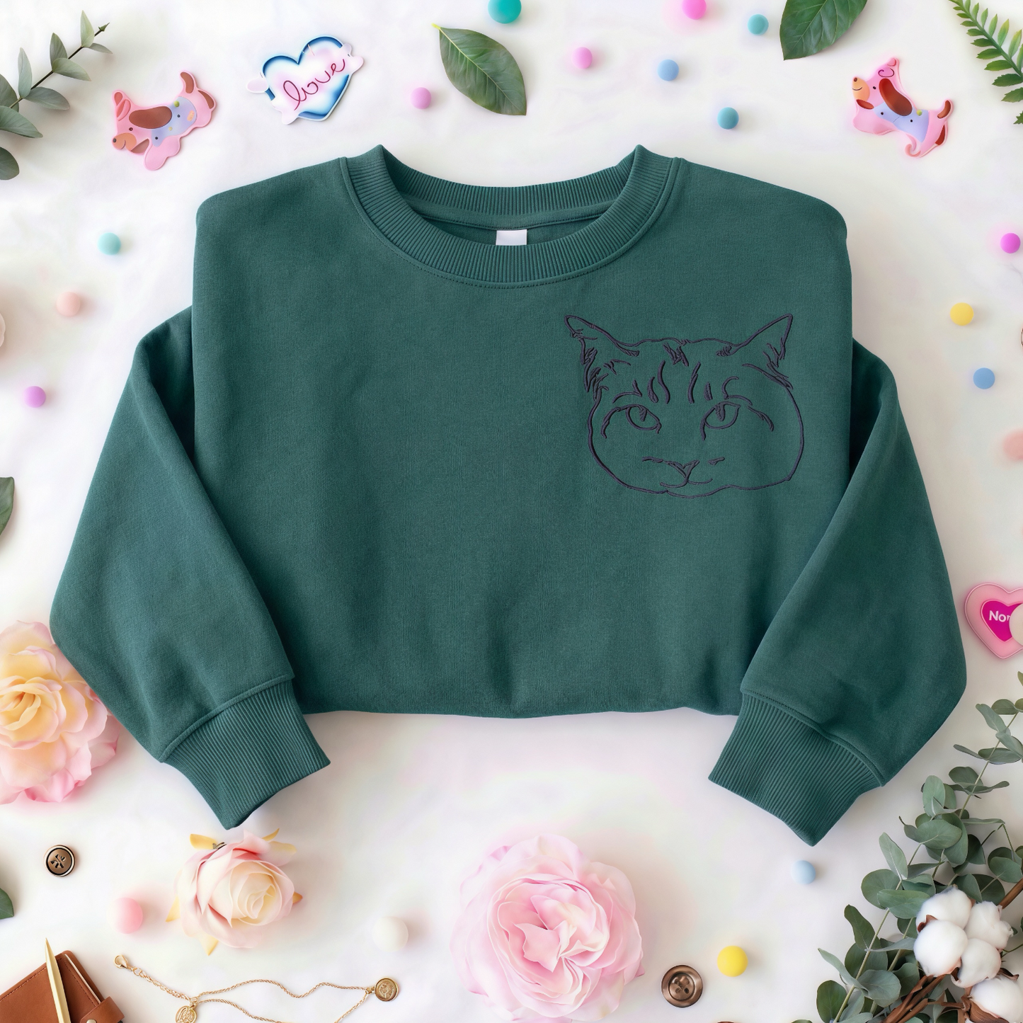 Cat Lover Multi-pack: Embroidered Crewneck Sweatshirts & Hoodies