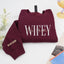 Embroidered Wifey Sweatshirt, Personalized Gift for Wife, Future Mrs., Wedding Gift Bride, Custom date on sleeve, Engagement Gift