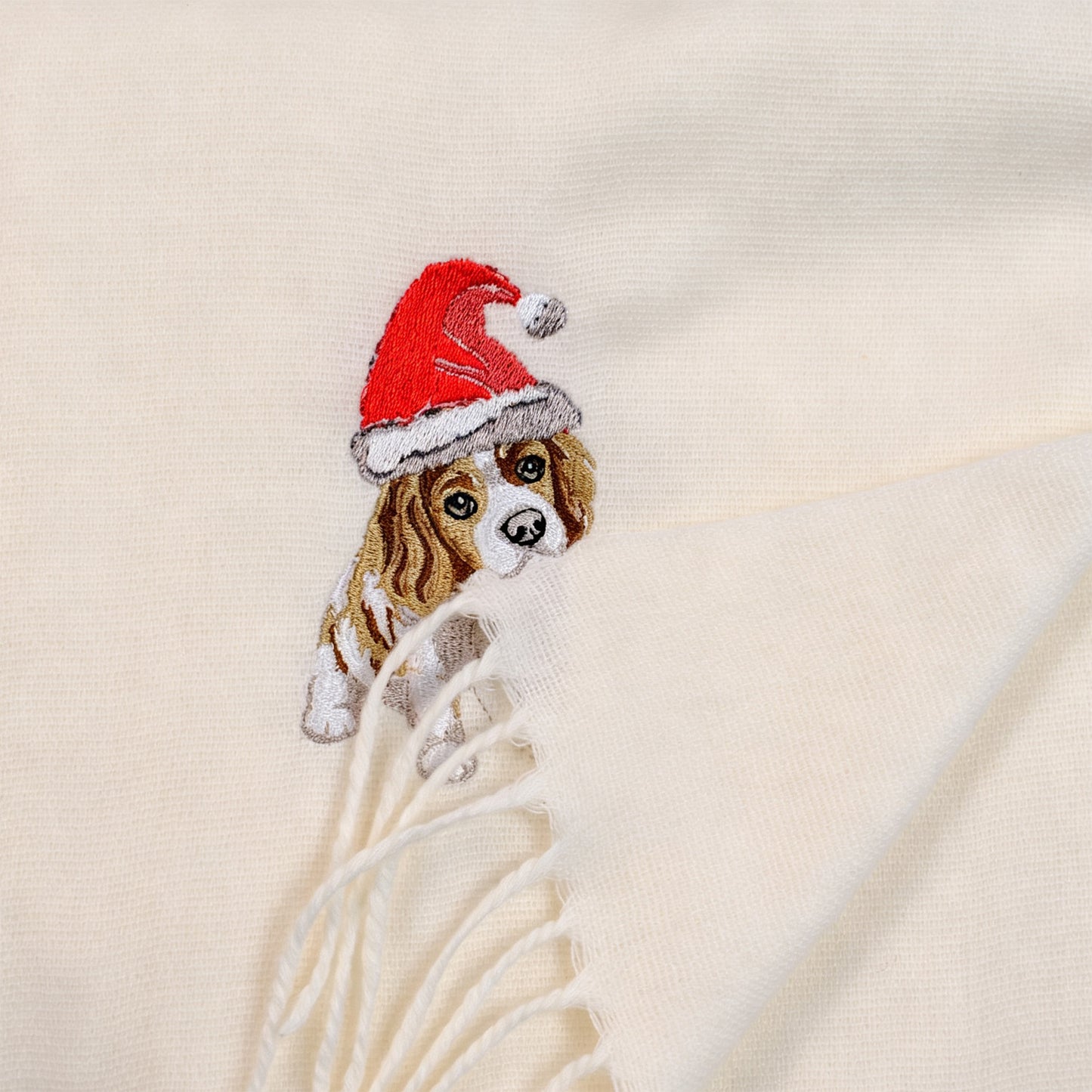 Custom Pet Portrait Embroidered Scarf, Personalized Dog & Cat Scarf, Unique Christmas Gift for Pet Lovers