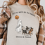 Off to Walk My Dog - Personalized Halloween Pet Shirt, Custom Text & Pet Portrait Ghost Tee for Pet Lovers