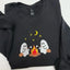 Cute Camping Ghost Embroidered Sweatshirt /Hoodie/Tshirt– Cozy Halloween Campfire Crewneck Pullover
