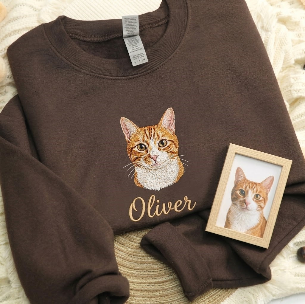 Embroidered Pet Portrait Organic Sweatshirt/Hoodie