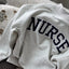 Embroidered NURSE Varsity Font Mock-Neck Sweatshirt | Nurse Mockneck Embroidery - Sweatshirt - Hoodie