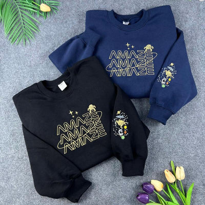 Embroidered Amaze Amaze Sweatshirt, Project Hail Mary Rocky Inspired Sci Fi S Hoodie,  Funny Space Quote Shirt