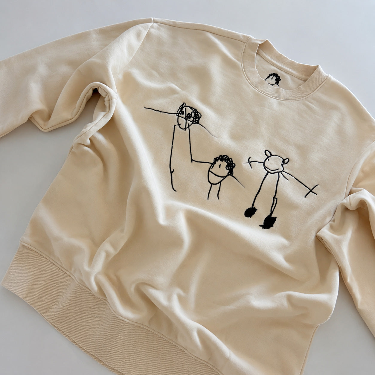 🎨Custom Embroidered Sweatshirt from Kids' Artwork | Personalized Family Keepsake