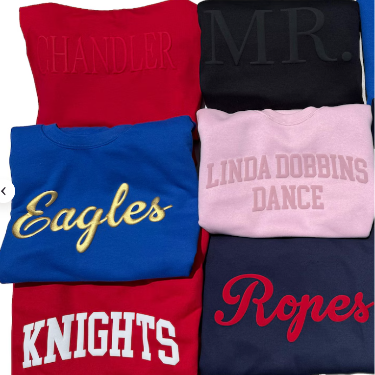 Custom Back to School Sweatshirt/T-Shirt/Hoodie | Personalized  Foam Letter Design for Campus Style
