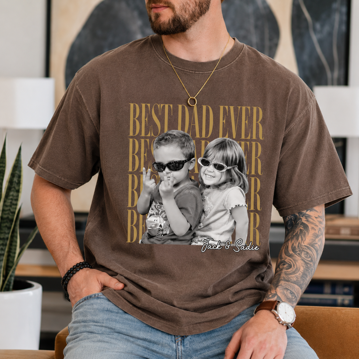 Personalized Dad Photo T-Shirt/Sweatshirt/Hoodie – Custom Father’s Day Gift from Kids