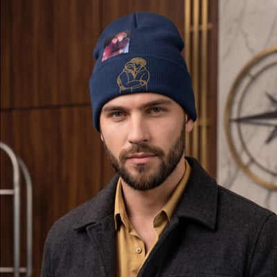 Custom Couple Beanie with Embroidered Portrait from Photo, His and Her Anniversary Gifts