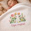 Personalized Baby Name Blanket – Floral Embroidered Newborn Keepsake Gift
