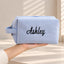 Embroidered Cosmetic Bag: Personalized Monogram Toiletry Bag, Bridesmaid Makeup Bag, Bridal Shower Gift