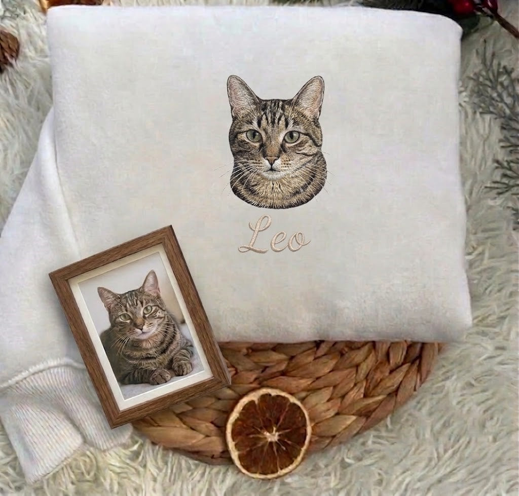 Embroidered Pet Portrait Organic Sweatshirt/Hoodie