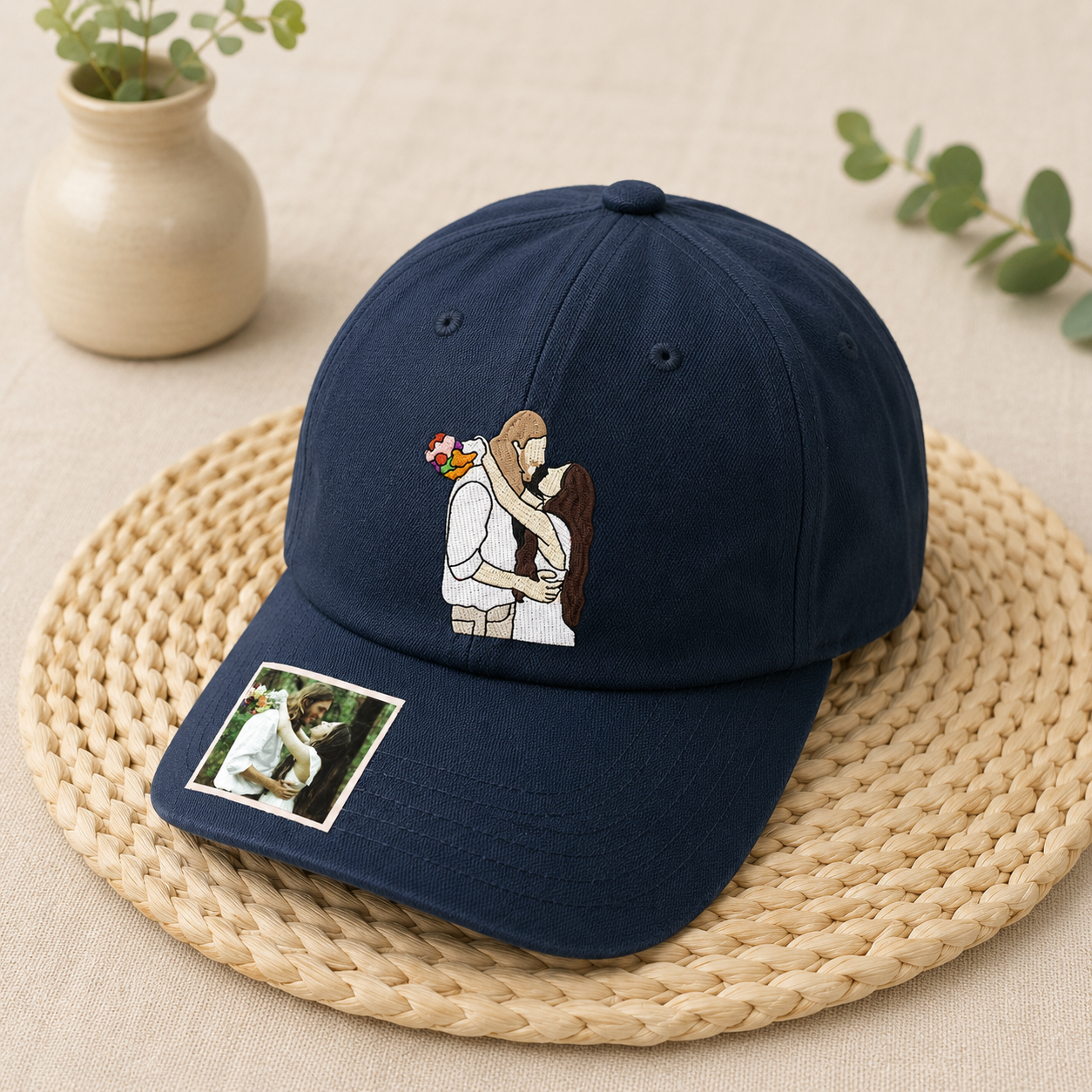 Romantic Couple Gift Personalized Couple Dad hat with Your Photo--Dad hatfor Boyfriend Girlfriend, Personalized Anniversary & Valentine’s Day Gift