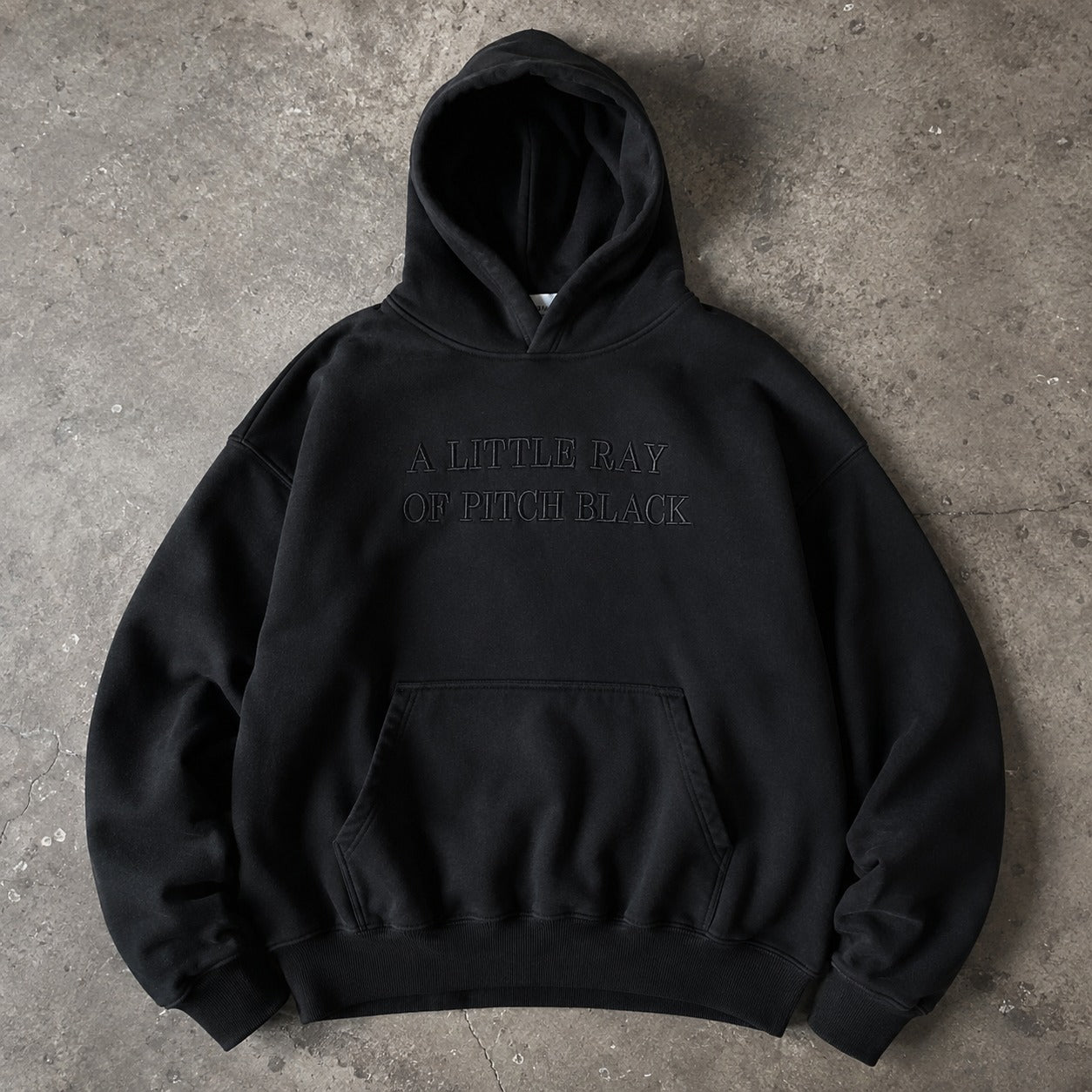 A Little Ray of Pitch Black Embroidered Sweatshirt/Hoodie – Funny Sarcastic Dark Humor Crewneck & Hoodie for Women