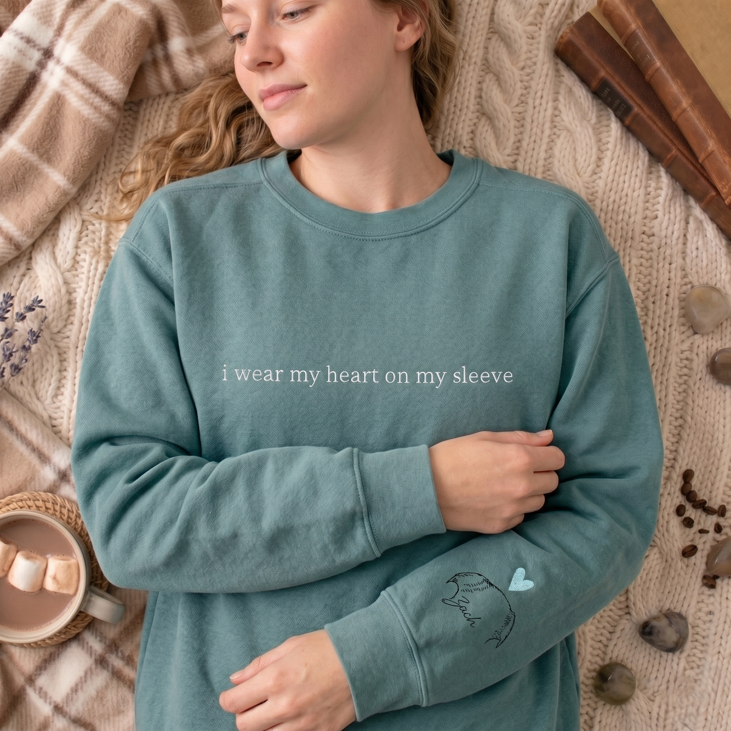 Custom "HEART ON MY SLEEVE" With Pet Ears Outline Drawing