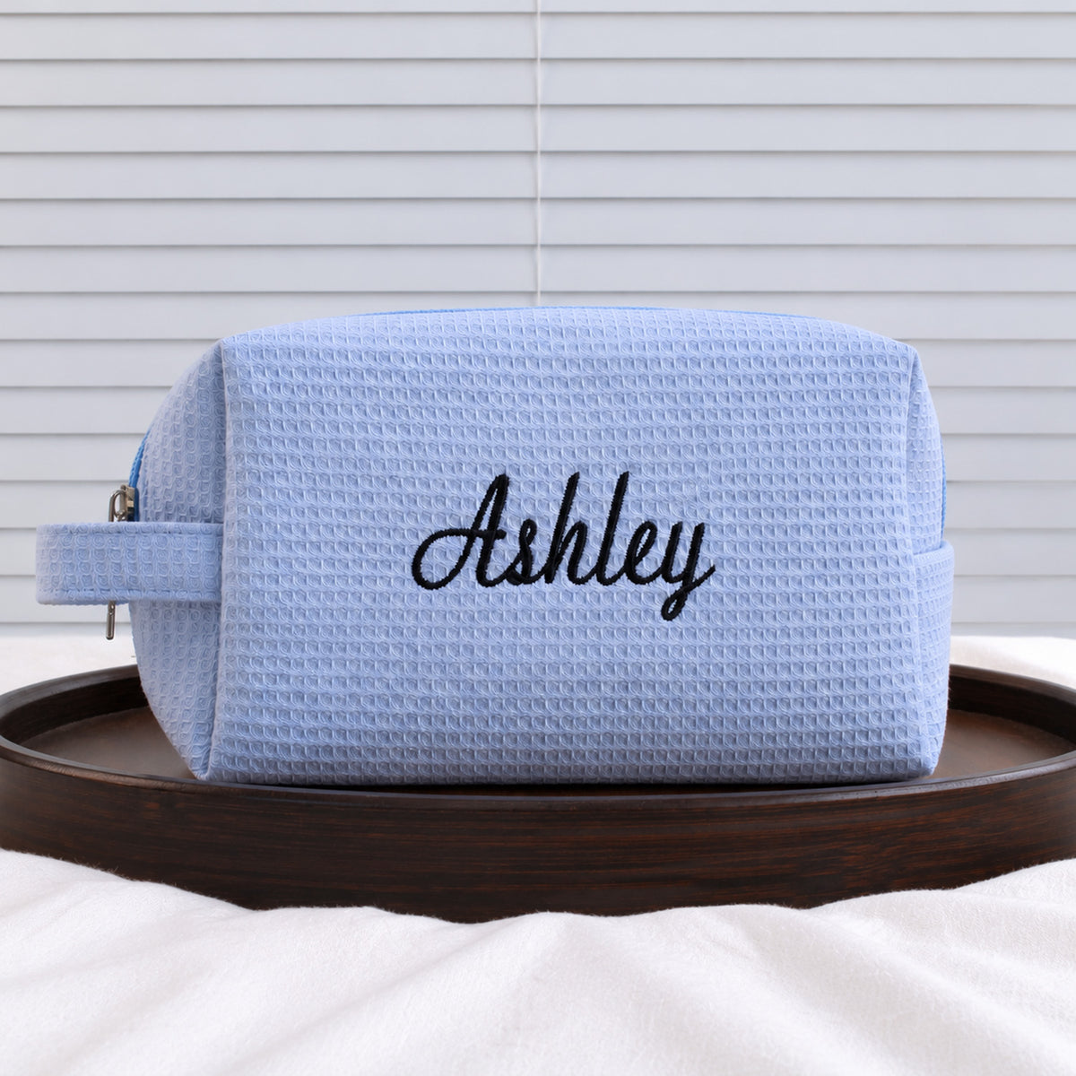 Embroidered Cosmetic Bag: Personalized Monogram Toiletry Bag, Bridesmaid Makeup Bag, Bridal Shower Gift