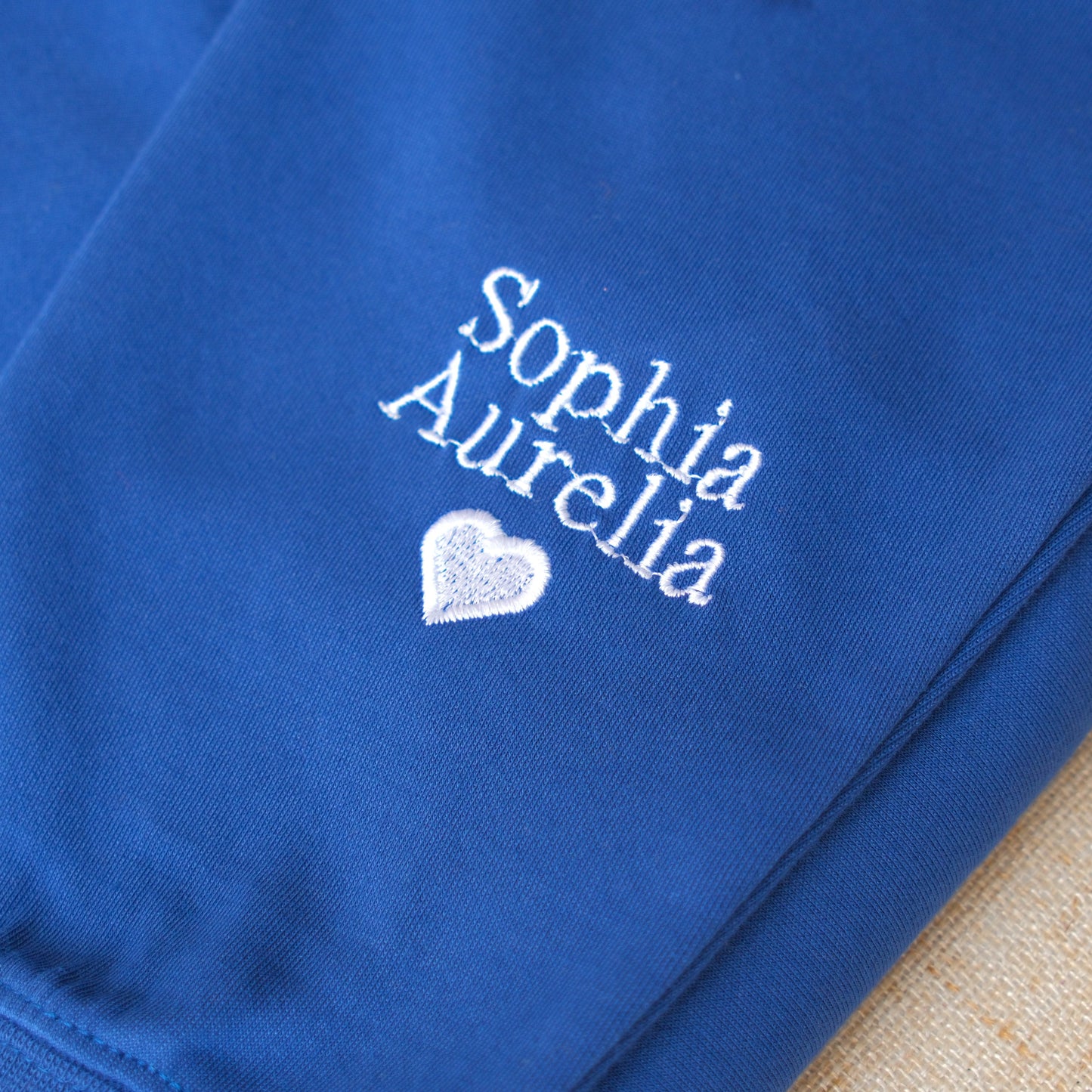 Custom Embroidered Mama Neckline Sweatshirt with Kids Name Sleeve
