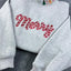 Embroidered Merry christmas  Mockneck Sweatshirt, Christmas Candy Cane Crewneck, Cozy Holiday Sweater, gift for her