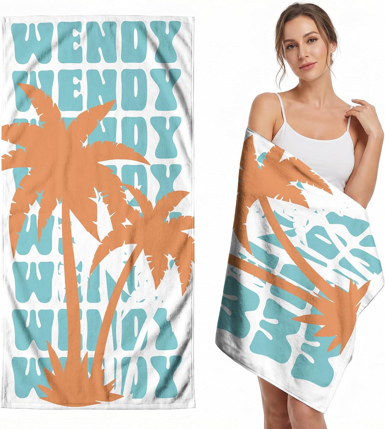 Custom Beach Towel | Personalized Name or Photo | Mahjong Design, Pool, Beach & Vacation Gift