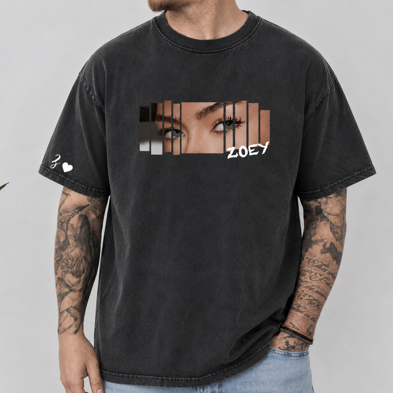 Personalized Eyes Photo T-Shirt, Custom Eyes Shirt with Name, Couple Gift, Boyfriend Girlfriend Anniversary Gift Tee/Sweatshirt/Hoodie