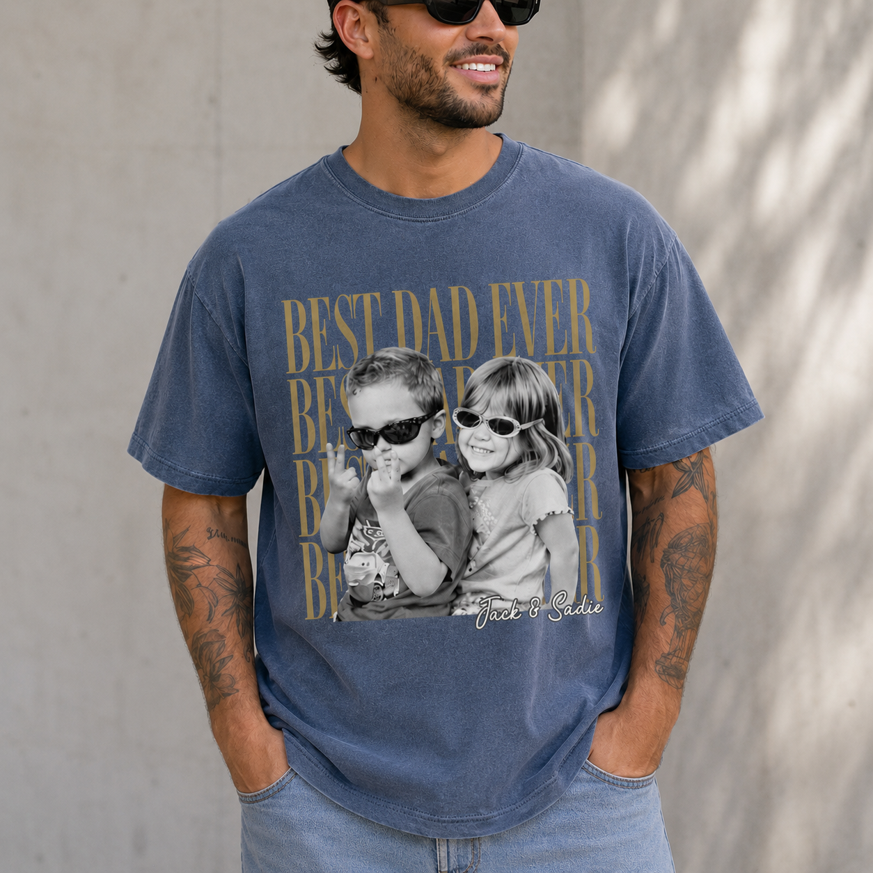 Personalized Dad Photo T-Shirt/Sweatshirt/Hoodie – Custom Father’s Day Gift from Kids