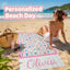 Custom Beach Towel | Personalized Name or Photo | Mahjong Design, Pool, Beach & Vacation Gift