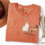 Off to Walk My Dog - Personalized Halloween Pet Shirt, Custom Text & Pet Portrait Ghost Tee for Pet Lovers