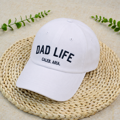 Custom Dad Life Hat with Kid Name, Personalized Embroidered Gift for Dad Father's Day