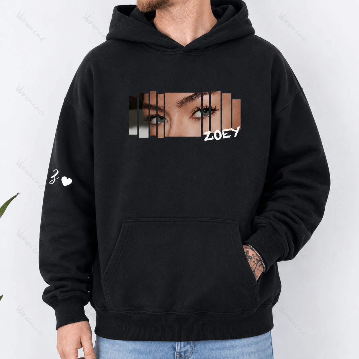 Personalized Eyes Photo T-Shirt, Custom Eyes Shirt with Name, Couple Gift, Boyfriend Girlfriend Anniversary Gift Tee/Sweatshirt/Hoodie