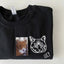 Custom Pet Facial Portrait Embroidered Outline Hoodie Sweatshirt